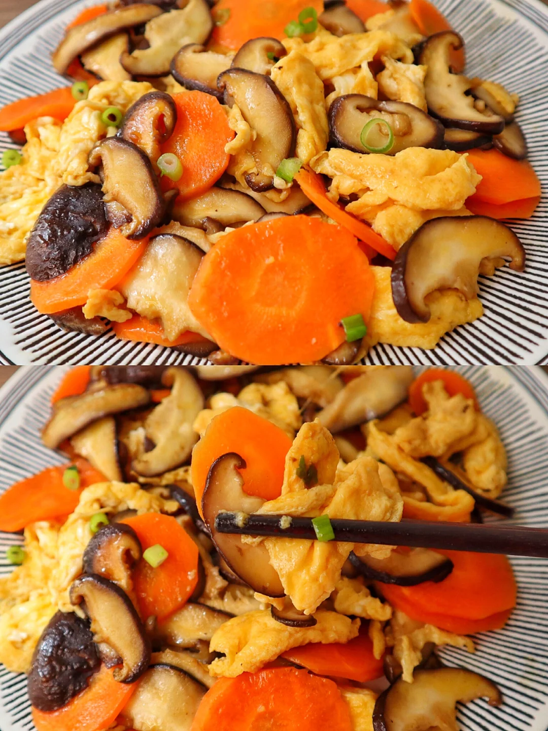 有肉香的香菇胡萝卜炒蛋‼️低卡好吃不怕胖🔥