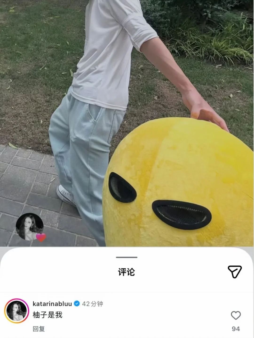 哦莫 柳智敏用中文评论ig：柚子是我