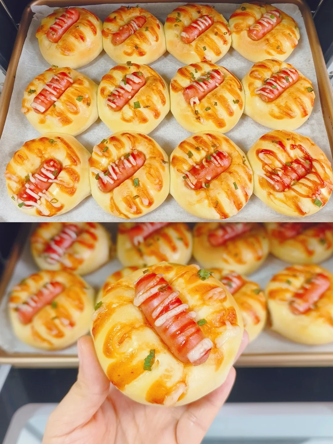 厨师机懒人食谱🔥一次发酵的迷你肠仔包