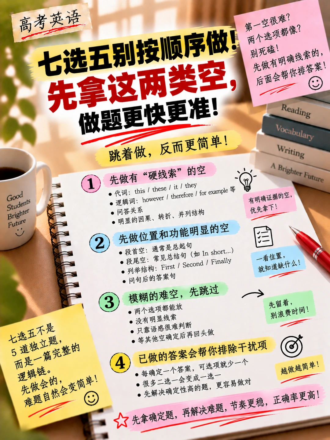 七选五做题总超时？5个空别一个个硬做