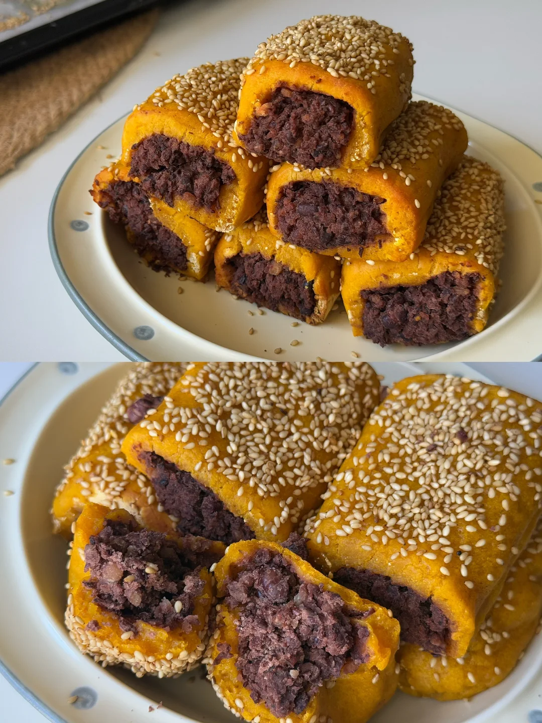 快去做😋低卡南瓜糯米卷（自制红豆馅）