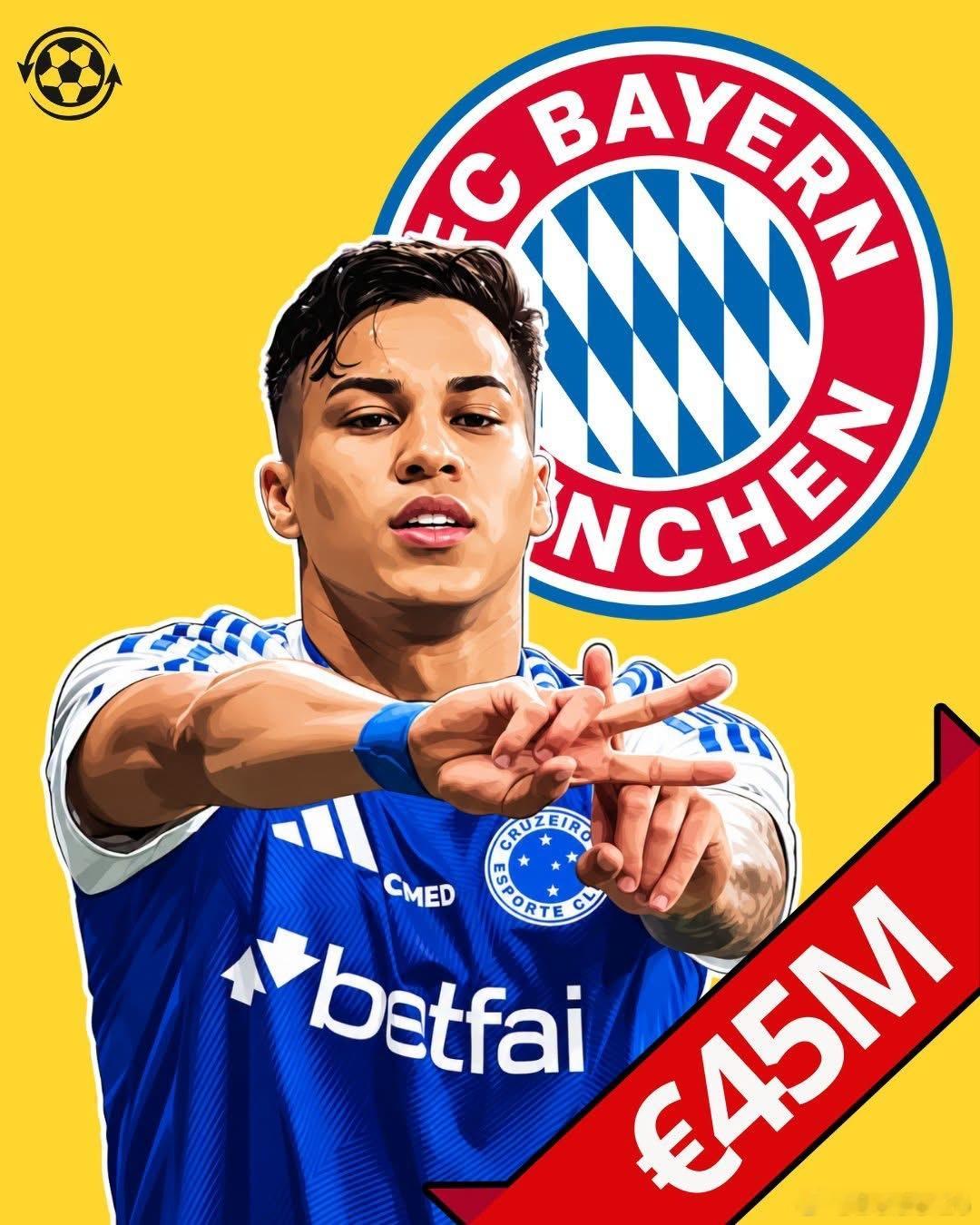 🚨 拜仁慕尼黑正在考察克魯塞羅前鋒卡伊奧·若熱（Kaio Jorge），將這位24歲球員視為哈利·凱恩的潛在替補人選。

拜仁已派遣球探前往巴西考察若熱，球員本季在38場比賽中攻入16球。

克魯塞羅對這位巴西球員的估值約為4000萬至4500萬歐元，但拜仁尚未開啟談判或提交報價🇧🇷［Transfer News Live ​