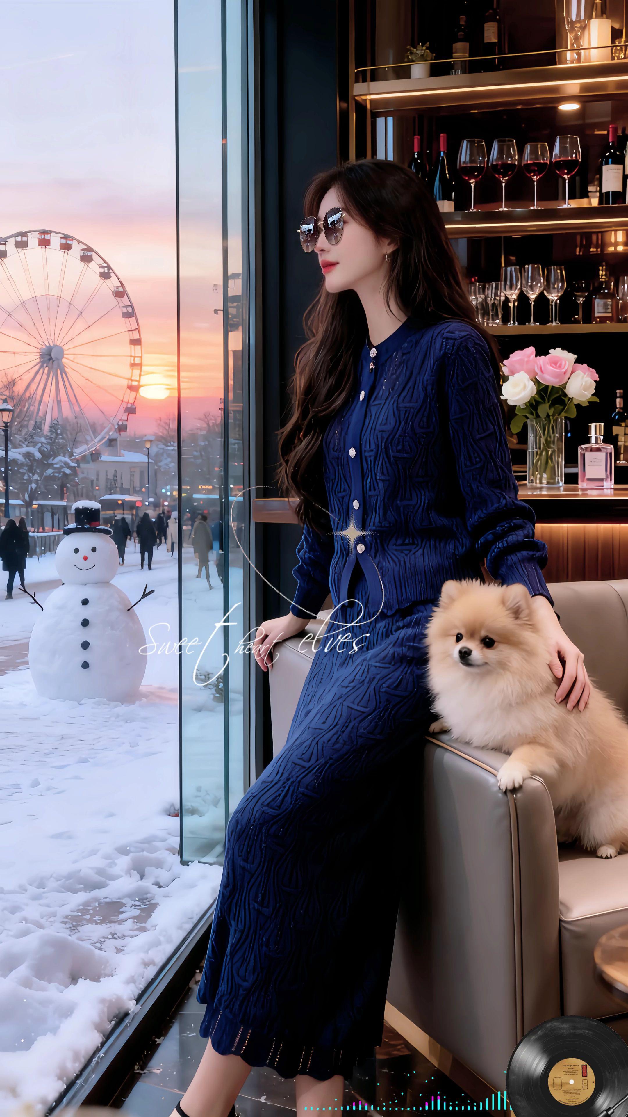 2025秋冬韩系氛围感天花板！蓝色镂空针织套装美到犯规！小香风精致感拉...