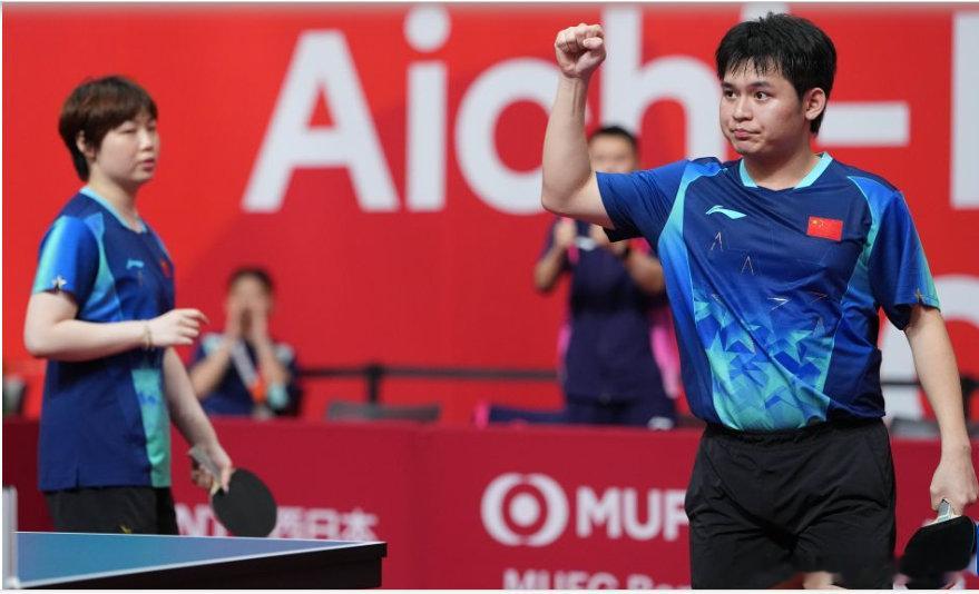 #亚运会乒乓球混双#林诗栋/蒯曼4-2林钟勋/申裕斌，国乒提前包揽乒乓混双冠亚军 ​