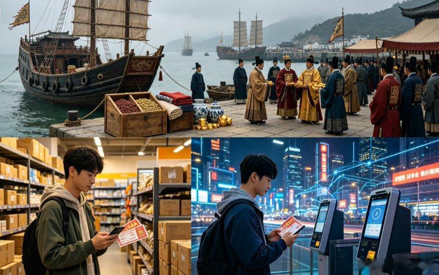 洪武五年，琉球带着几箱胡椒、香料、土布第一次来朝贡。朱元璋回赐的，是丝...