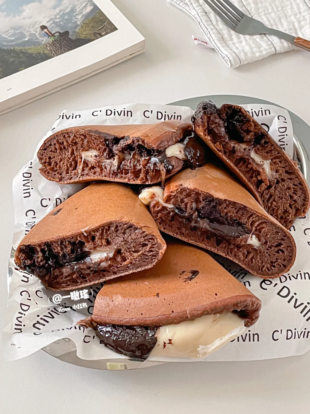 巧克力麻薯厚松饼🍫平底锅搞定‼️ 浓郁爆浆