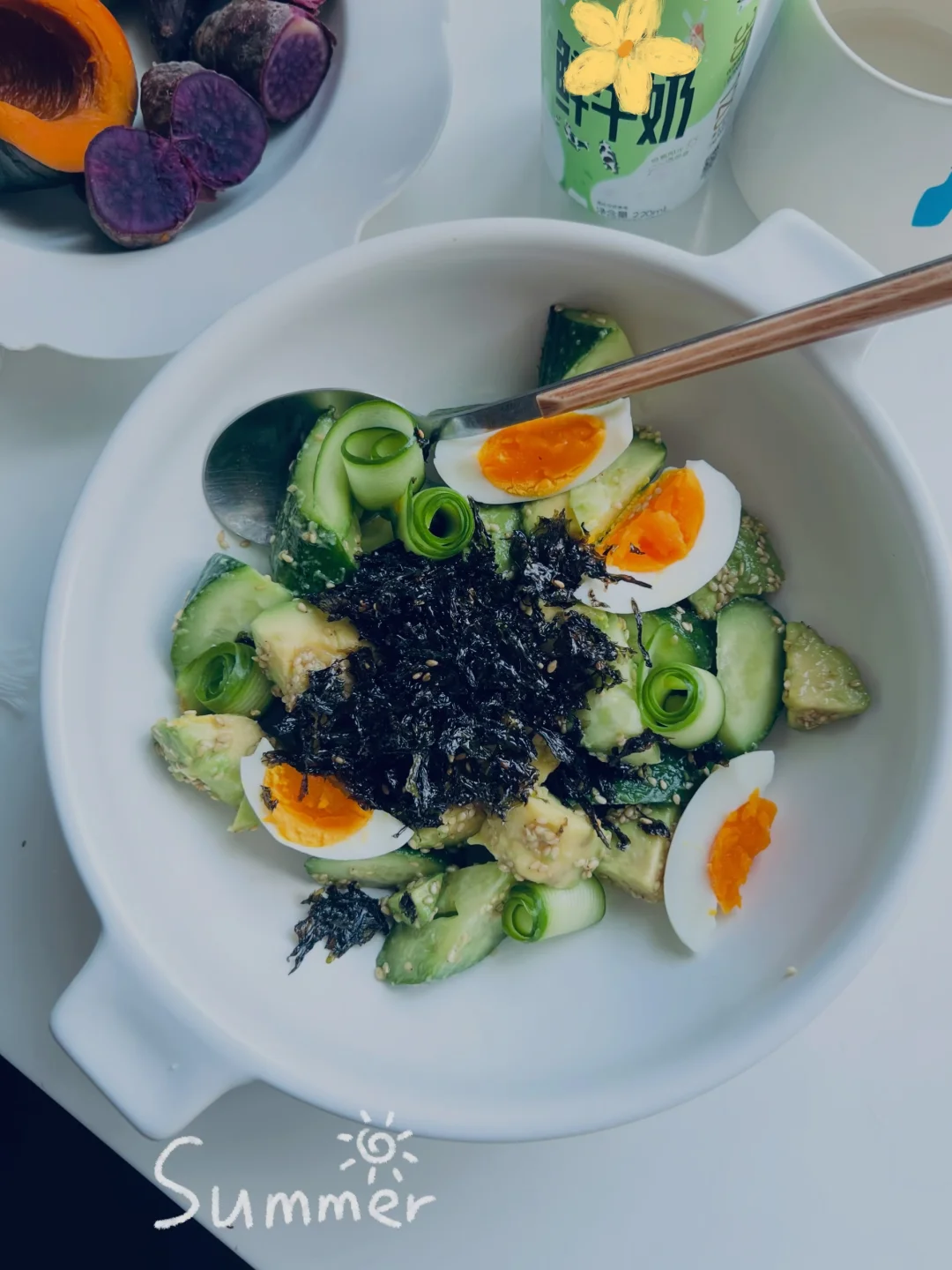 howto｜牛油果🥑拌黄瓜🥒，低卡饱腹