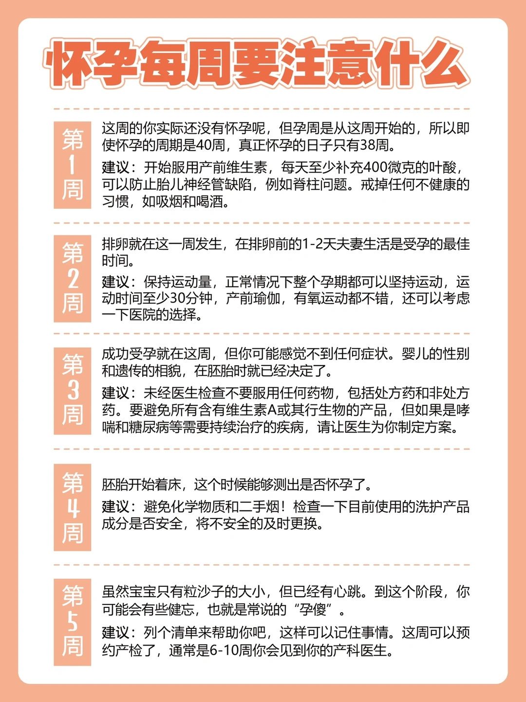 孕期｜怀孕每周都要注意⚠️什么呢❓