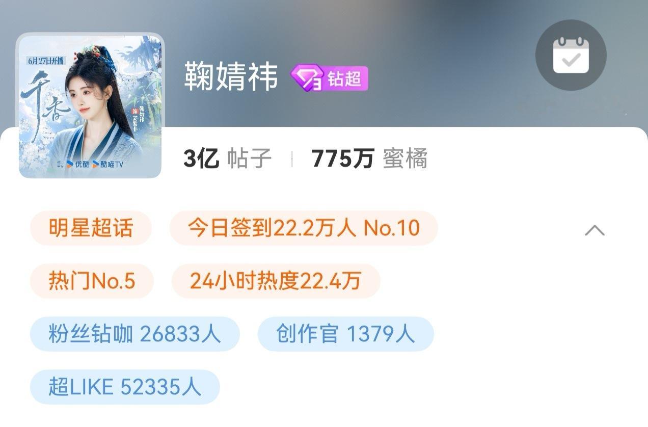 鞠婧祎   大家看看自己超like有没掉。小阁没掉今天我们要先补到昨天...