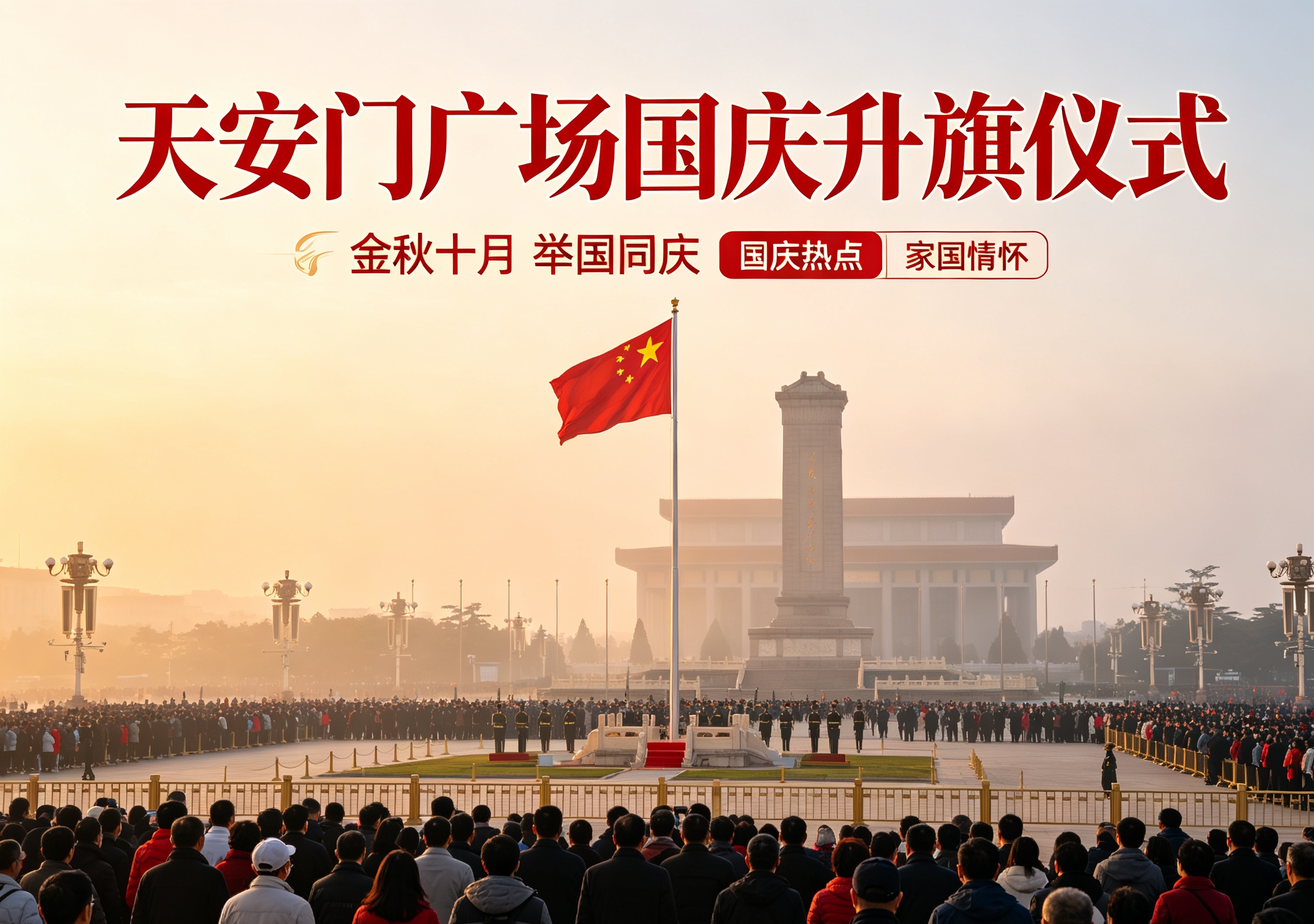 万众瞩目！天安门广场国庆升旗仪式，见证独属于国人的浪漫