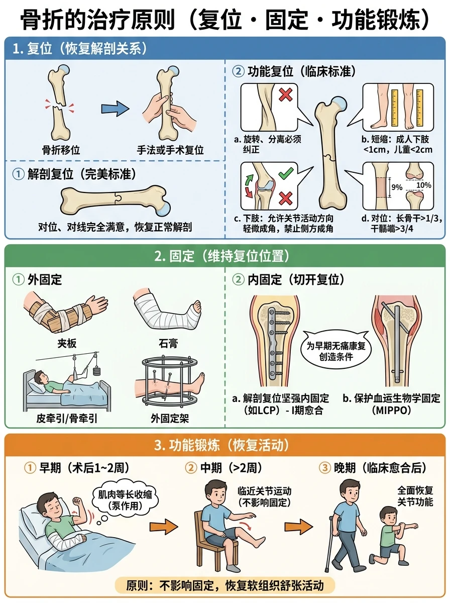 阿虎医考笔记📝｜骨折的治疗原则