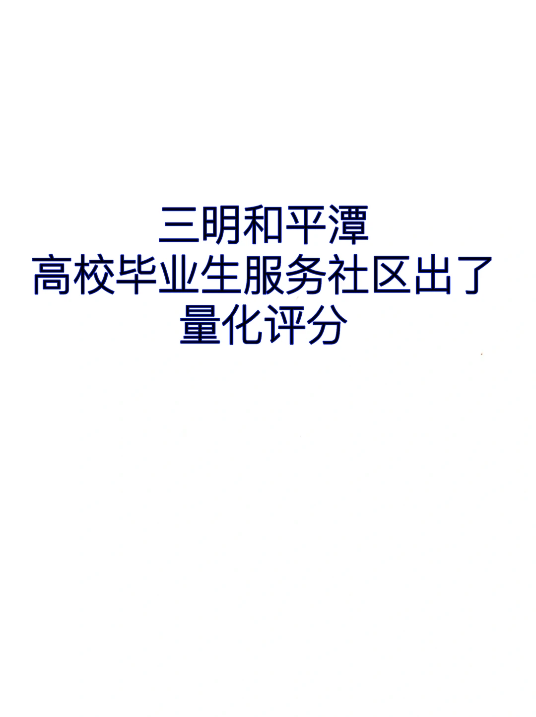 高校毕业生服务社区，三明和平潭出了