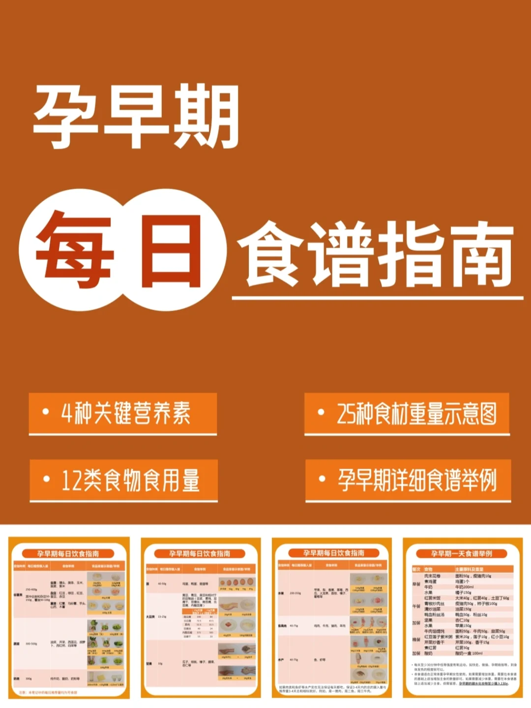 孕早期每日饮食指南