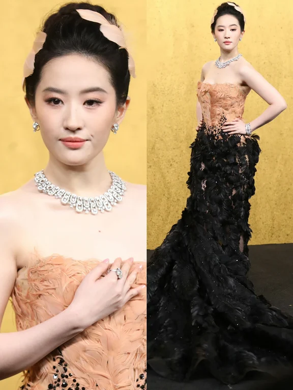 刘亦菲vogue红毯生图，这套确实鹤立鸡群！