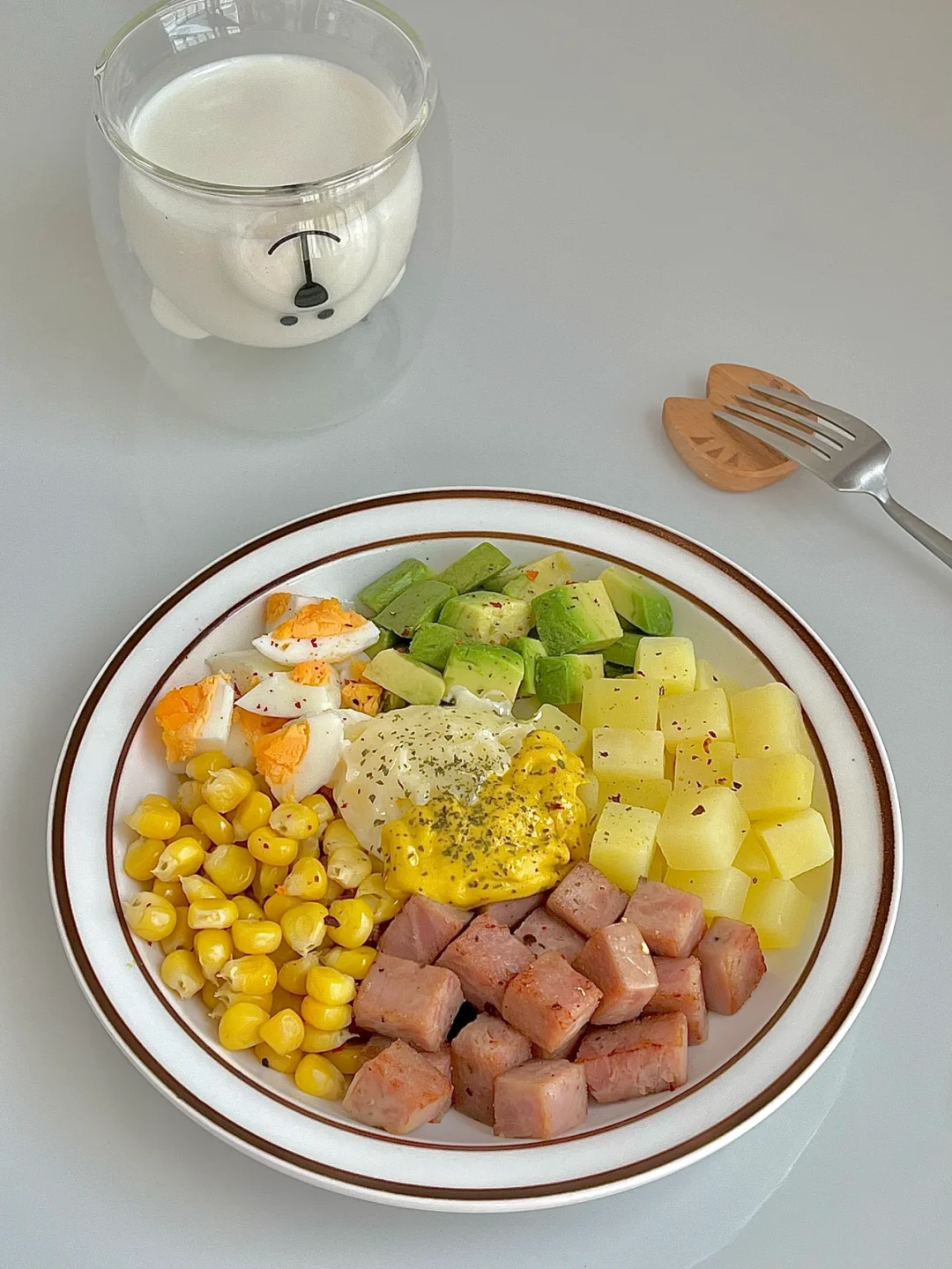 ☀️11.25日工作日早餐｜低脂土豆午餐肉沙拉🥗