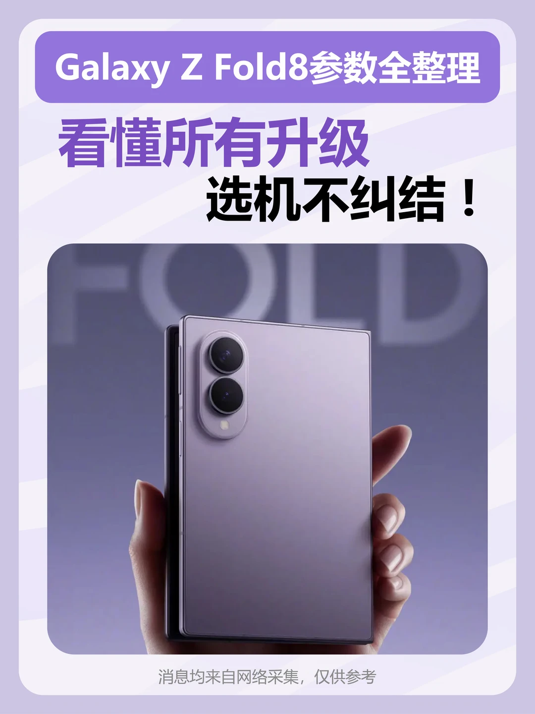真·加量不加价？三星Z Fold8详细参数整理！