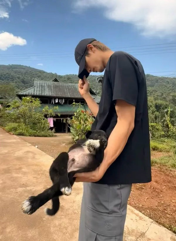 #宋威龙[超话]#  这🐶也可以当明星了，笑死了，这是特训过么还是p图 ​
