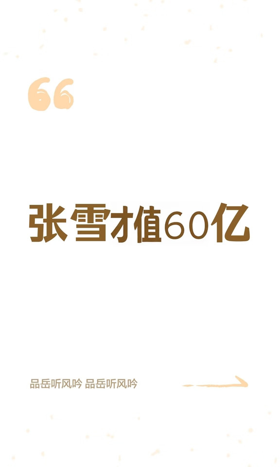 张雪才值60亿
