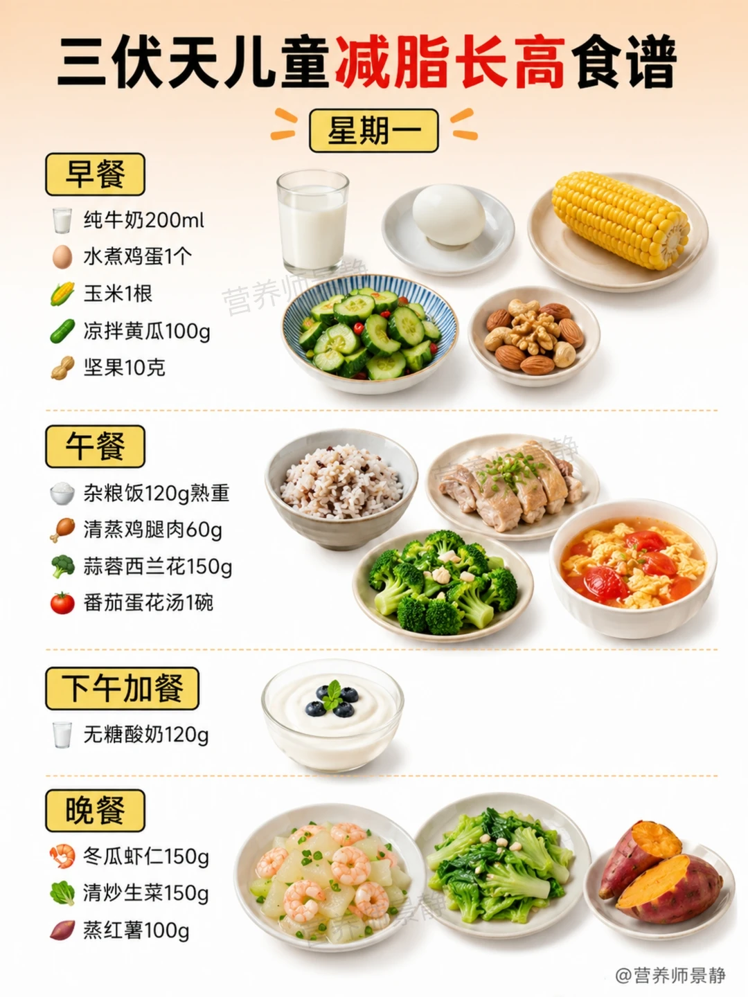 三伏天儿童减脂长高食谱，营养师亲测有效