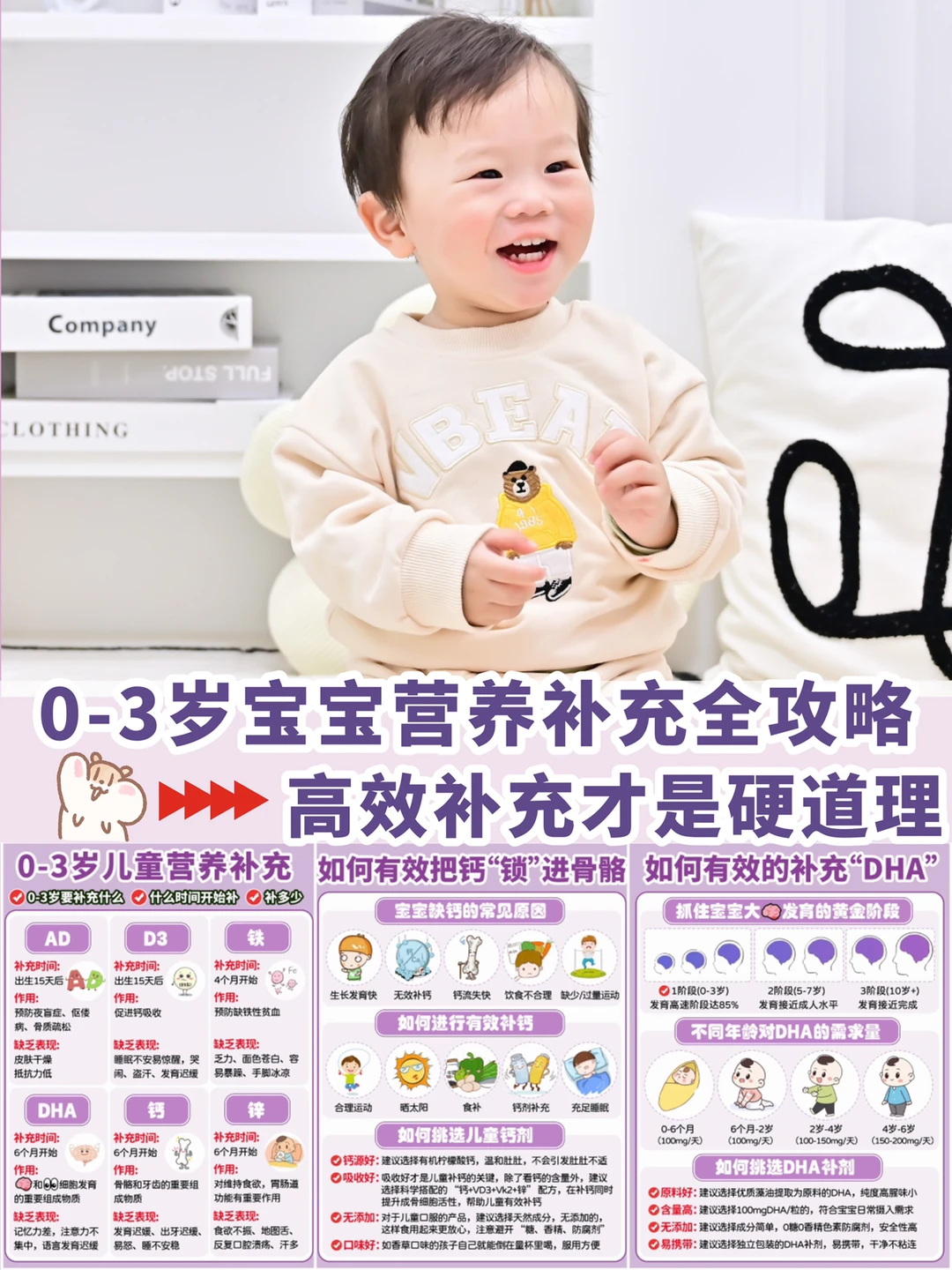 补钙要锁进骨头里才有效！✅附0-3岁营养表