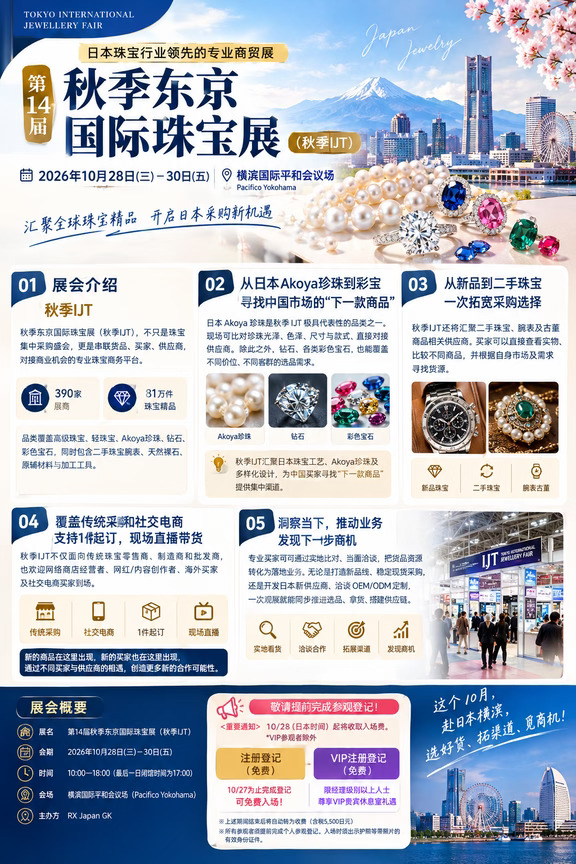 日本珠宝采购必看！横滨秋季IJT即将开幕