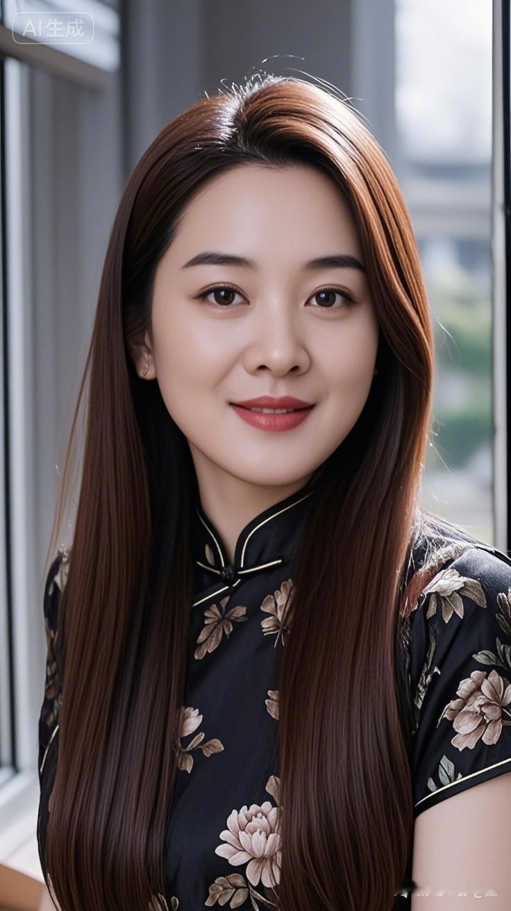 御姐茶色柔顺超长直发散落，绝美眼眸含柔，圆形身材凹凸有致、曲线优美，却...