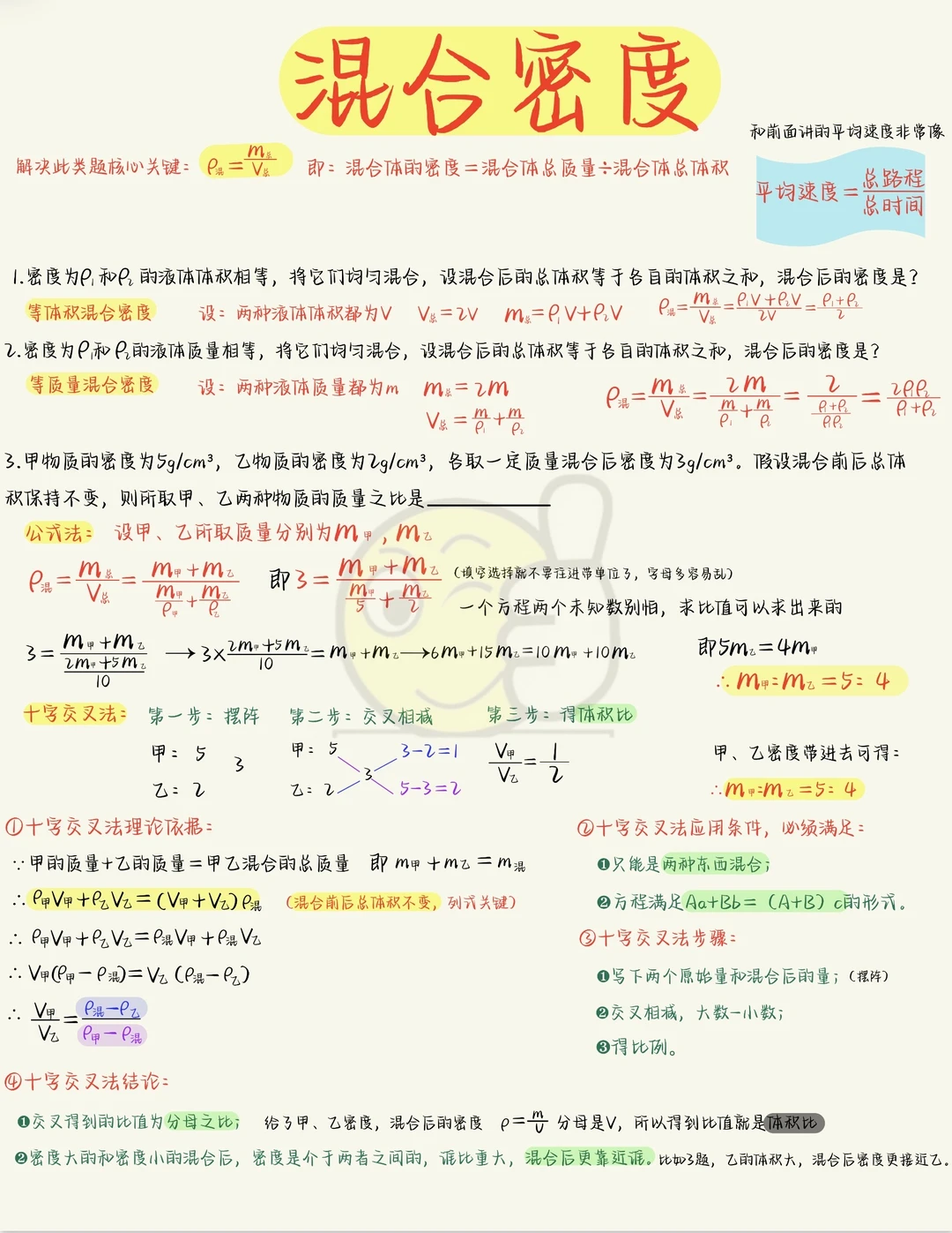 混合密度：十字交叉法，秒了❗包看包会❗