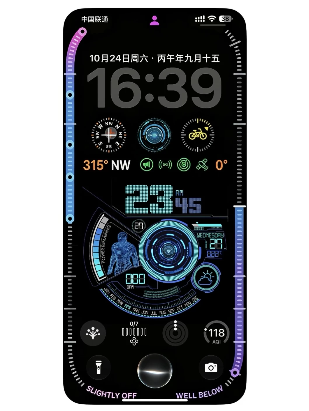 钢铁侠同款复杂功能仪表盘风格锁屏壁纸