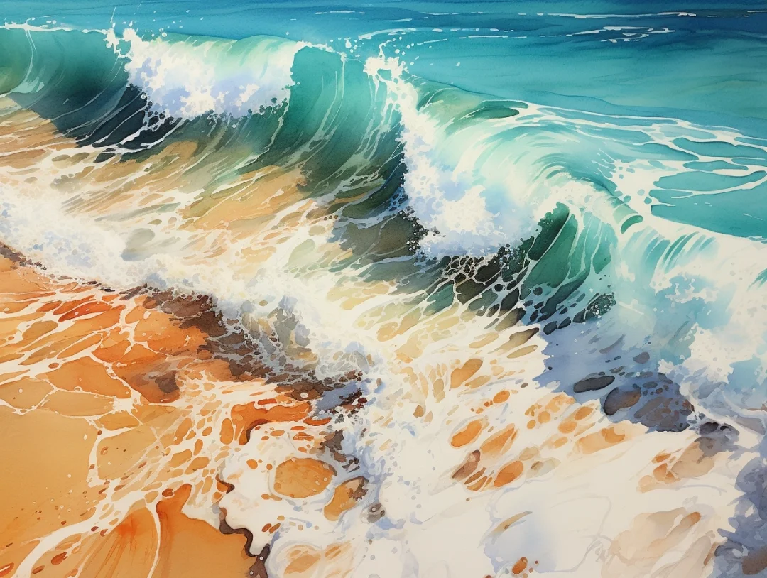 AI水彩 🌊🌊🌊海浪🌊🌊🌊