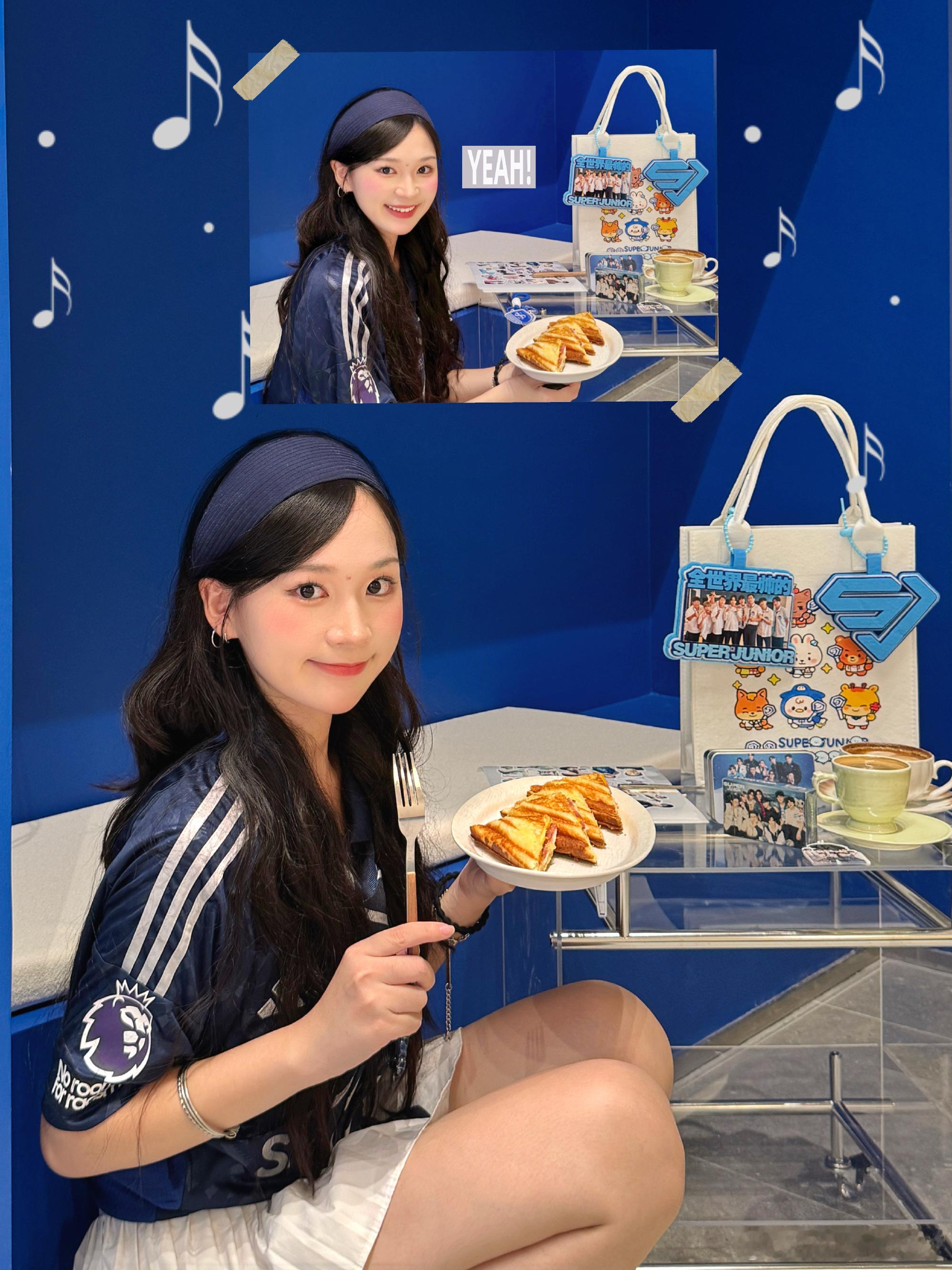 拍照探店 junior 广州新的！Super Junior线下应援咖啡...