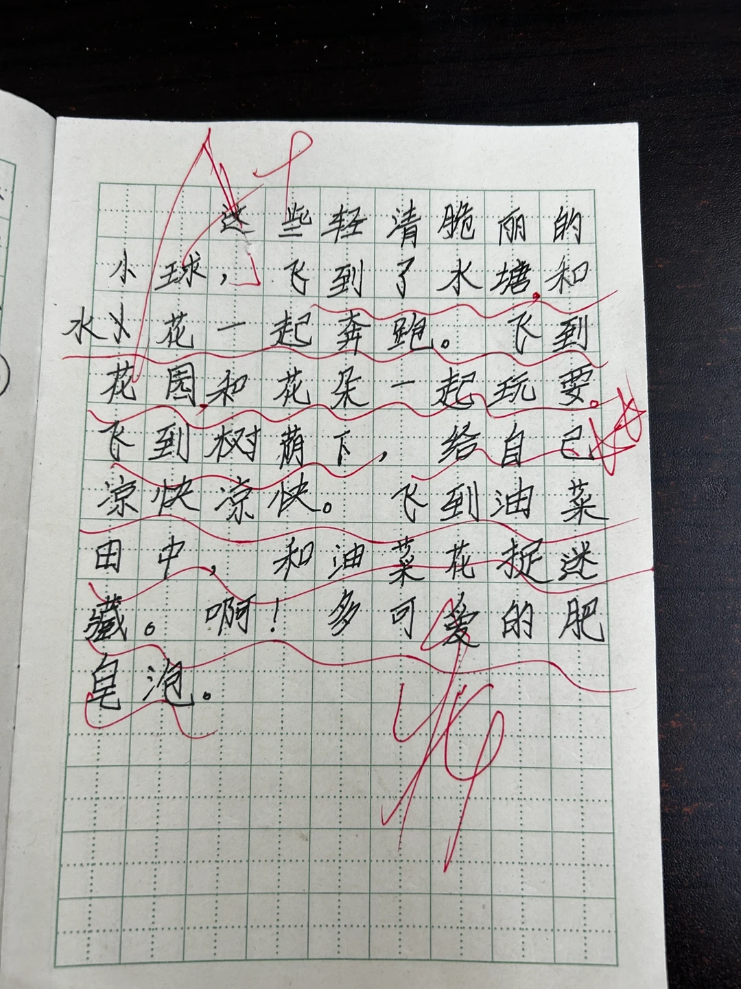 三下语文 20课《肥皂泡》课后小练笔