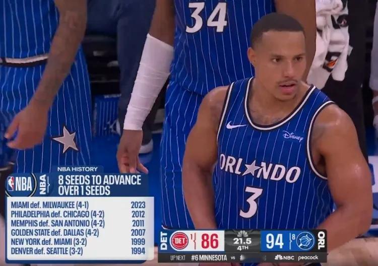 历史上NBA的第七次黑八奇迹近在呎尺，魔术要完成黑八奇迹了，今日NBA...