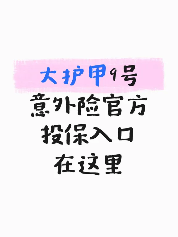 加量不加价的大护甲意外险投保入口来了