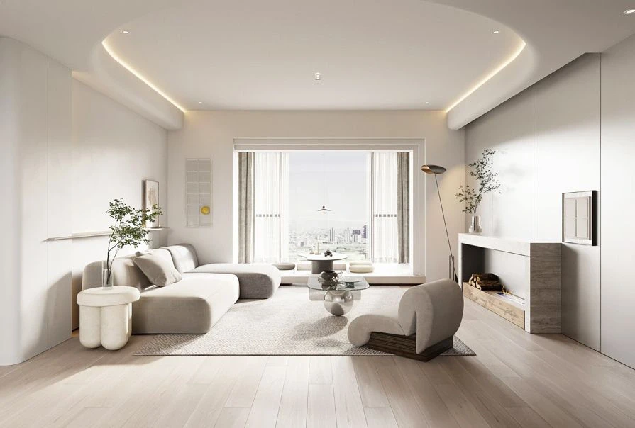 超火中岛台餐桌+拱形门设计，奶油风装修！