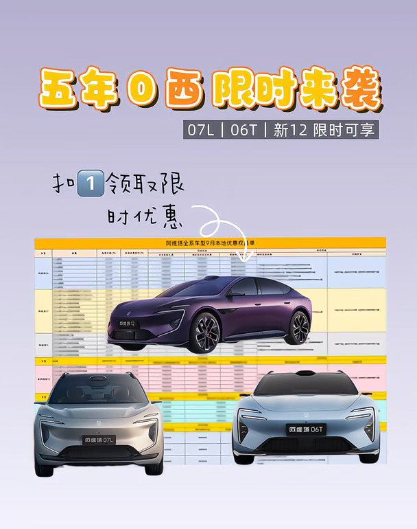 限时🔥5年0息 小塔无压力购车速看！
