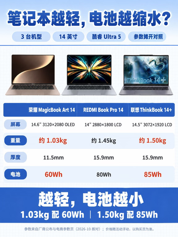 笔记本越轻，电池越缩水？