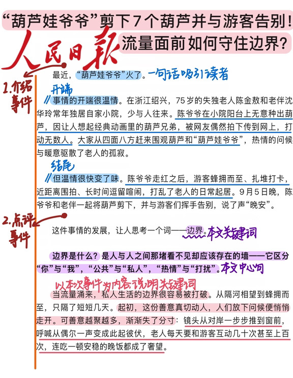 人民日报精读：葫芦娃爷爷剪下葫芦