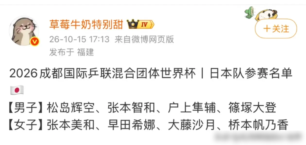 日本队被逼到这份上了？直接上两个削球手，摆明了要往国乒命门上戳。
亚运会男团2比3输给日本，丢的可是九连冠。这回日协干脆不装了，把佐藤瞳、桥本帆乃香全塞进正选。佐藤瞳10月刚把陈幸同4比1掀翻，反手长胶一倒板，对面连发力点都找不到。
说白了，就是吃准你年轻选手没怎么打过高质量削球。打塑料球之后，