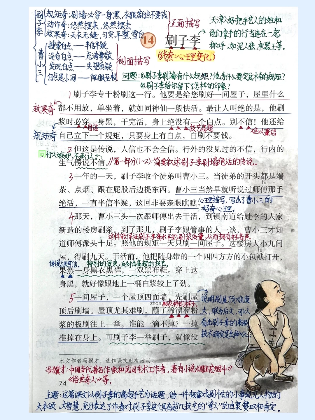 五下语文第14课《刷子李》课堂笔记