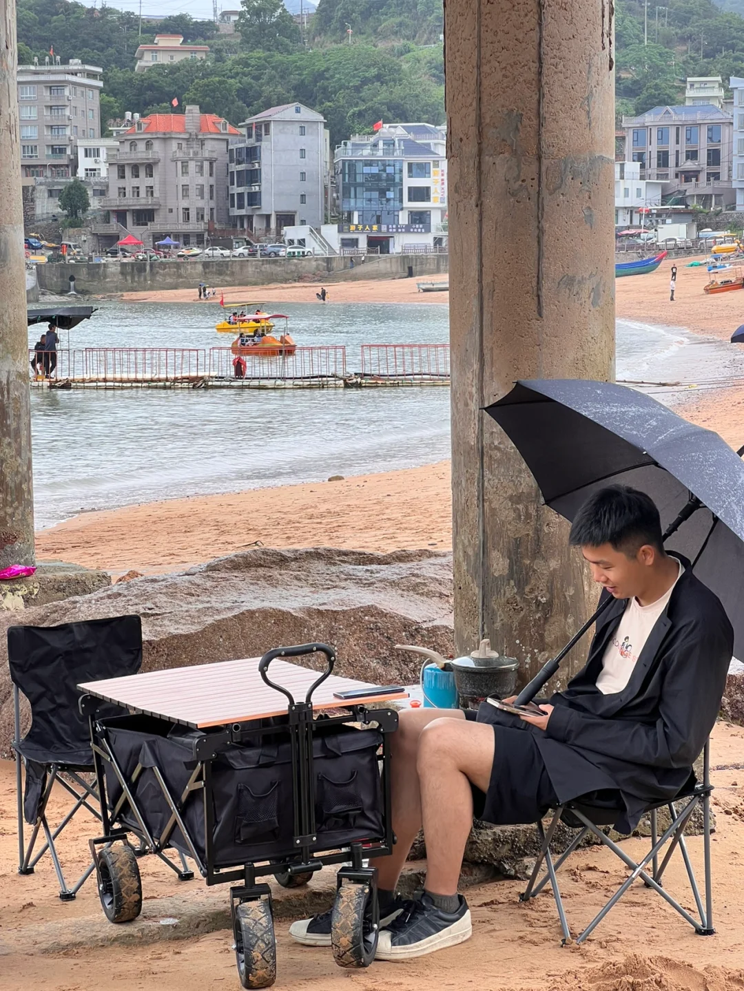 大门岛｜下雨天也可以带孩子去沙滩玩呀