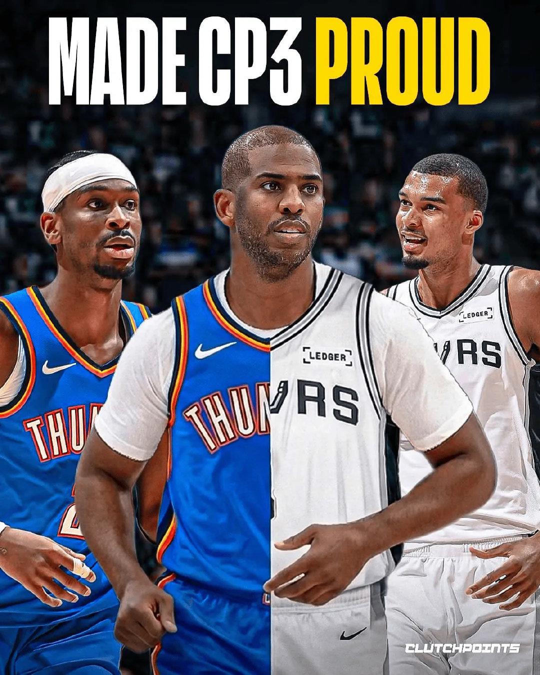 美媒ClutchPoints晒照：克里斯-保罗真的帮助塑造了NBA的两...