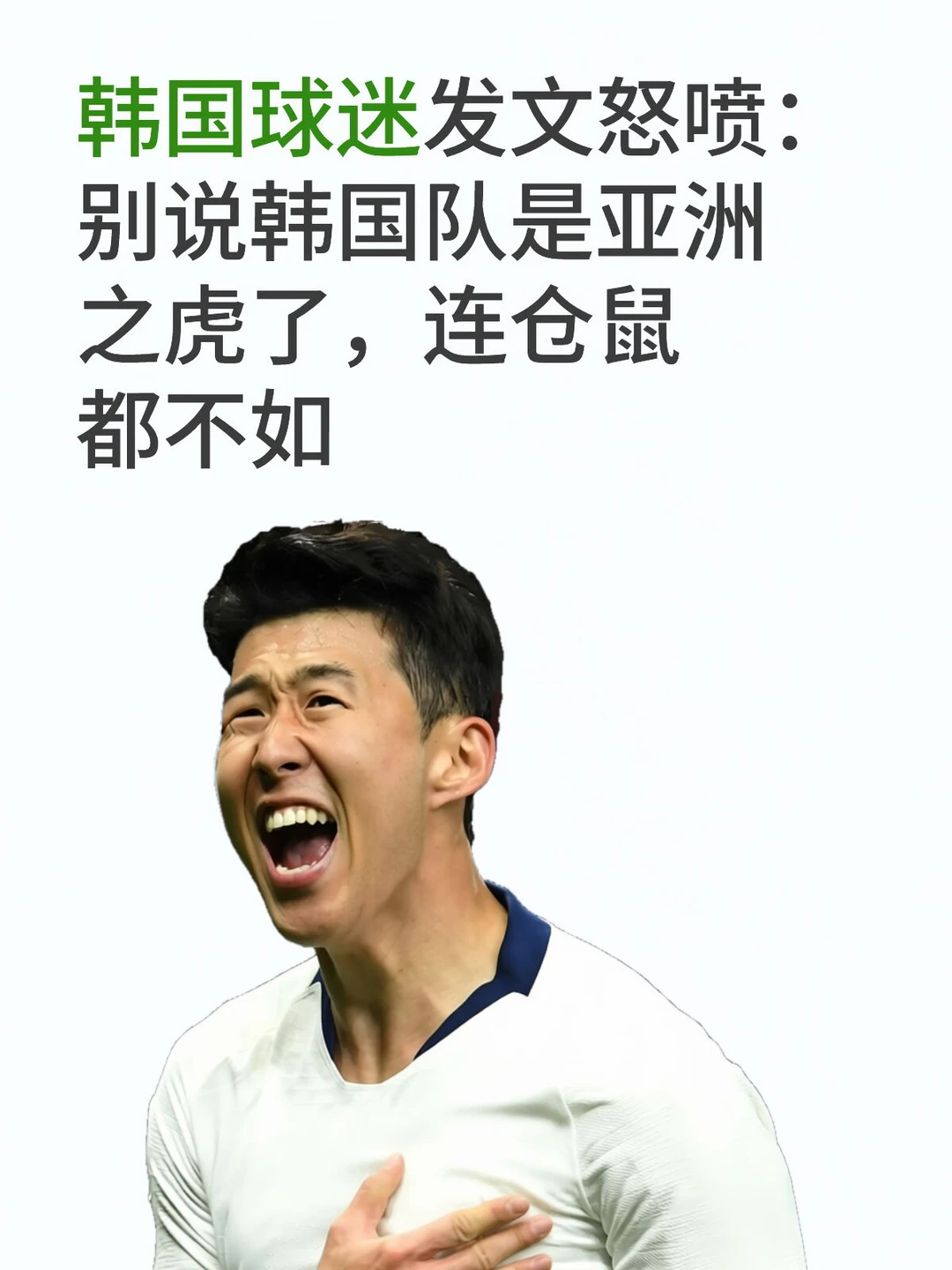 韩国球迷发文怒喷：别说韩国队是亚洲之虎了