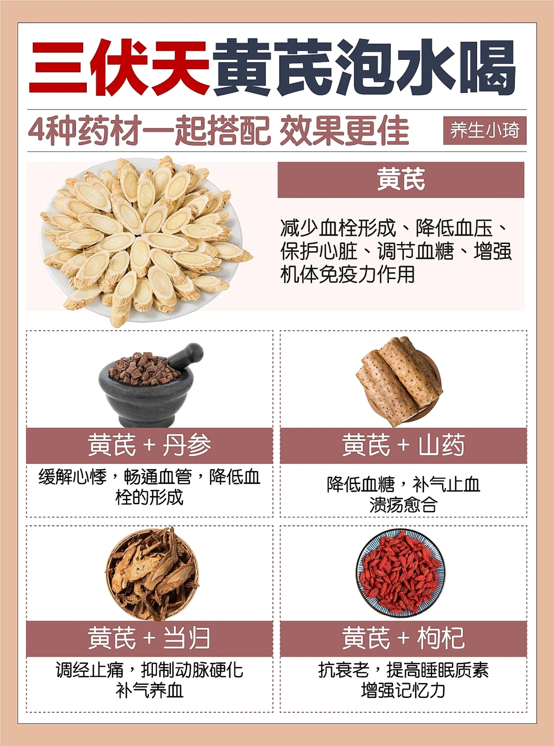 三伏天 4种药材搭配黄芪泡水喝｜健康养生