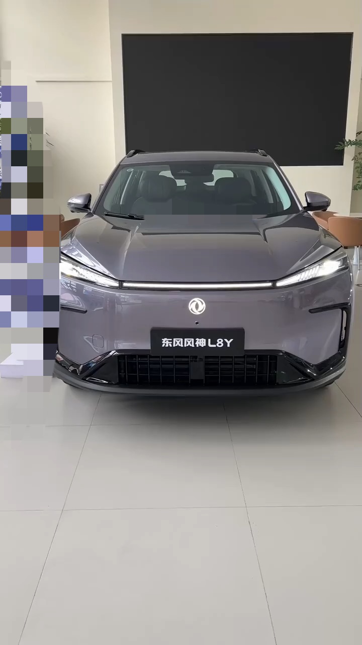 东风风神L8Y到店试驾：从展车到马路，一台家用纯电SUV的完整表现
试驾约在下午，流程是先静态后动态，前后加起来一个多小时，正好把这台车从里到外过了一遍。
先说外观观感。封闭式前脸、贯穿式灯带加发光车标，整体是干净的新能源风格，不张扬，但停在一排油车中间挺容易认出来。车漆质感对得起价位，接缝做工没有