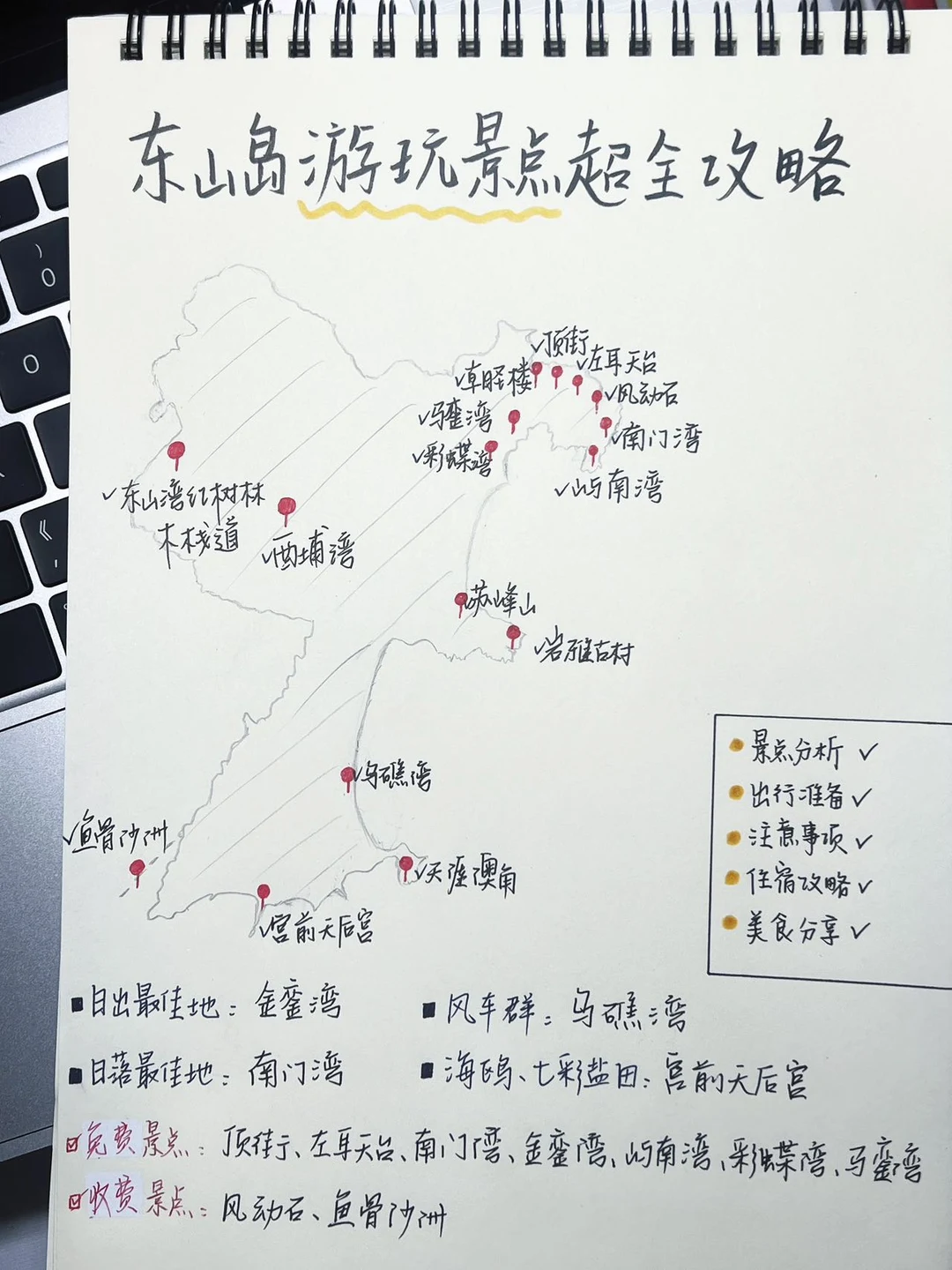 对我自己做的（东山岛）攻略满意到睡不着🤗