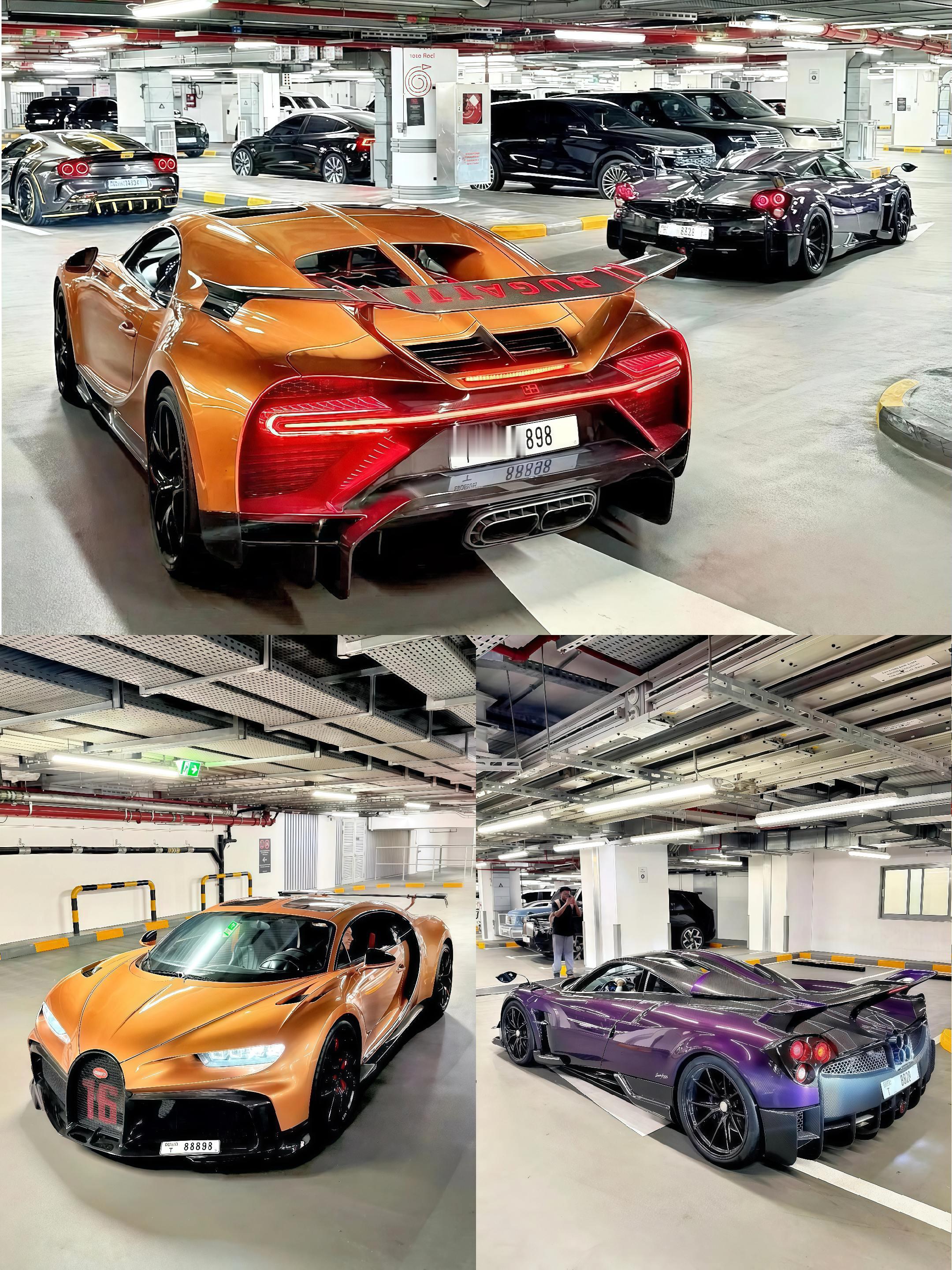 迪拜最强车库帕加尼 帕加尼huayra roadster Bc布加迪chiron pursport 顶级超跑