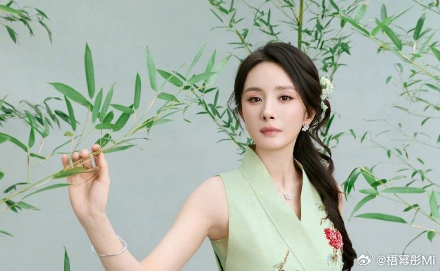 #杨幂[超话]# 竹立其骨，花守其雅；
一坐一静间，天地皆从容 ​