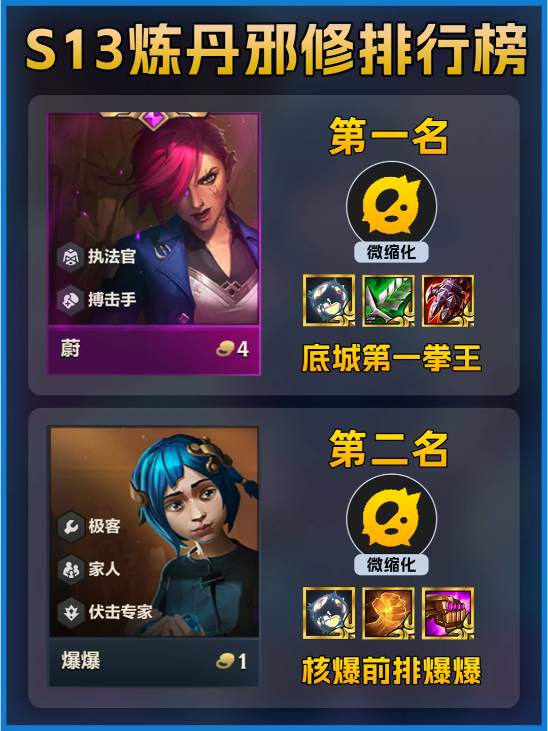S13金铲铲最强炼丹邪修排行榜单！