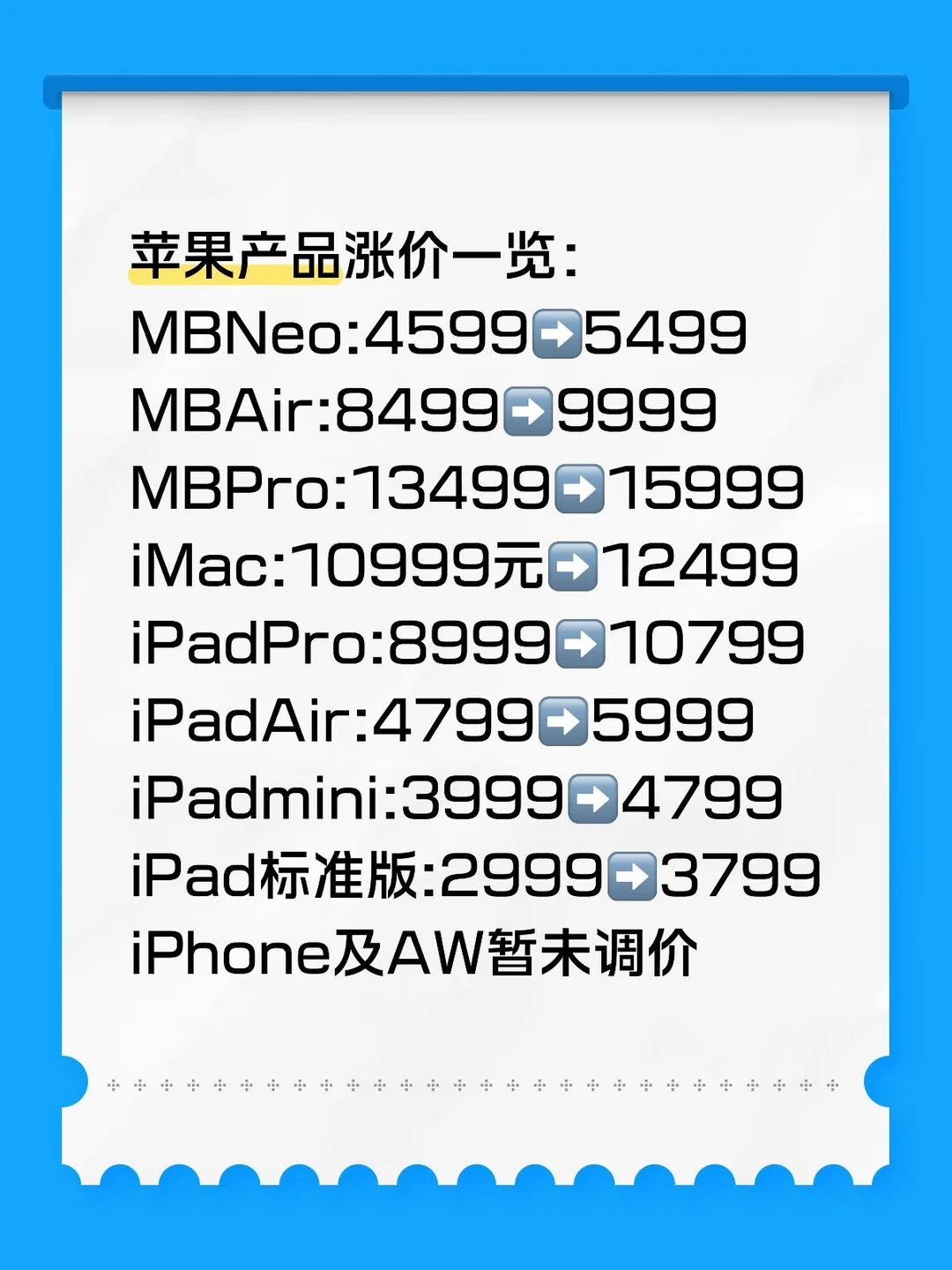 苹果电脑/平板开始官涨｜为新品涨价铺垫