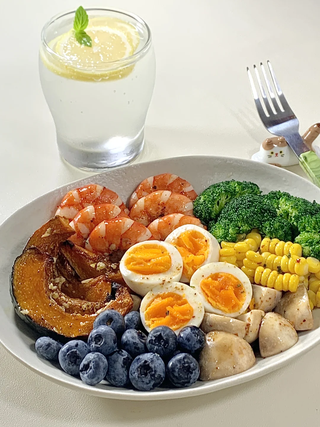 干净饮食🍛 贝贝南瓜西兰花虾仁拼盘🥗